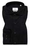 1863 By Eterna Jersey Slim Fit Dress Shirt In Black