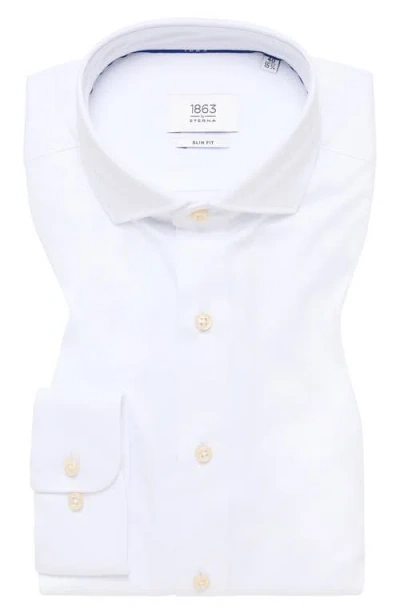 1863 By Eterna Jersey Slim Fit Dress Shirt In White