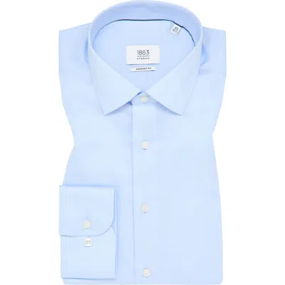 1863 By Eterna Luxury Comfort Slim Fit Non-iron Dress Shirt In Blue