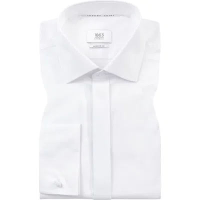 1863 By Eterna Luxury Covered Placket Non-iron Dress Shirt In White