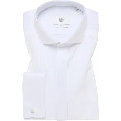 1863 By Eterna Luxury Pleat Front Non-iron Dress Shirt In White