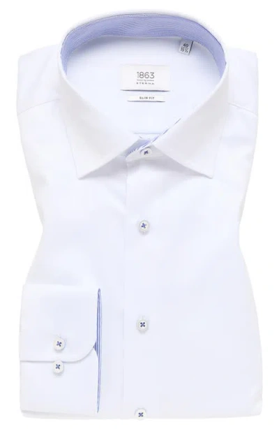 1863 By Eterna Luxury Slim Fit Non-iron Dress Shirt In White
