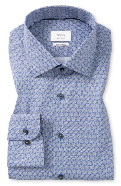 1863 By Eterna Modern Fit Floral Medallion Non-iron Cotton Twill Dress Shirt In Animal Print
