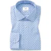 1863 By Eterna Modern Fit Geometric Print Non-iron Cotton Dress Shirt In Blue