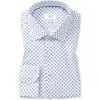 1863 By Eterna Modern Fit Geometric Print Non-iron Cotton Dress Shirt In Blue