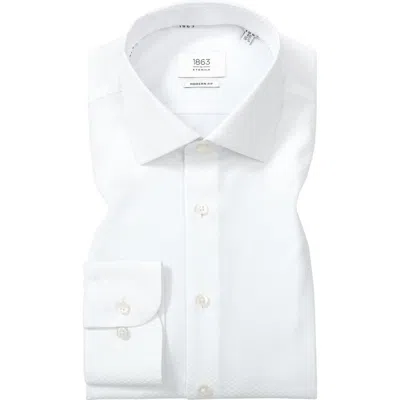 1863 By Eterna Modern Fit Micropattern Non-iron Cotton Dobby Dress Shirt In White