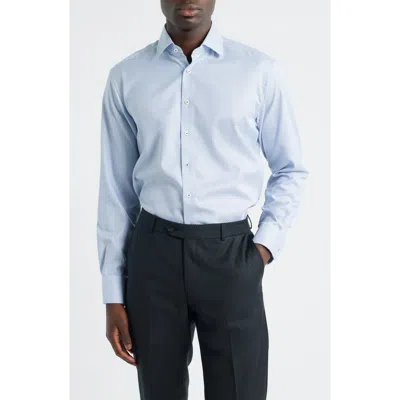 1863 By Eterna Modern Fit Micropattern Non-iron Cotton Dobby Dress Shirt In Blue