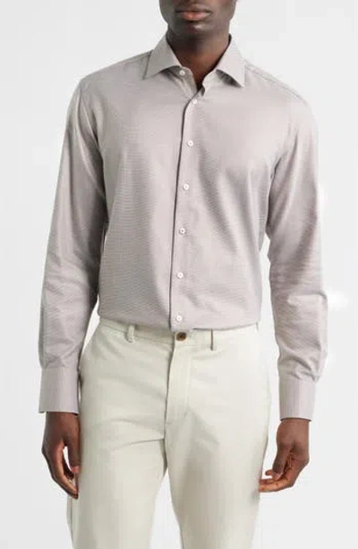 1863 By Eterna Modern Fit Micropattern Non-iron Cotton Dobby Dress Shirt In Animal Print