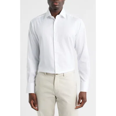 1863 By Eterna Modern Fit Micropattern Non-iron Cotton Dobby Dress Shirt In White