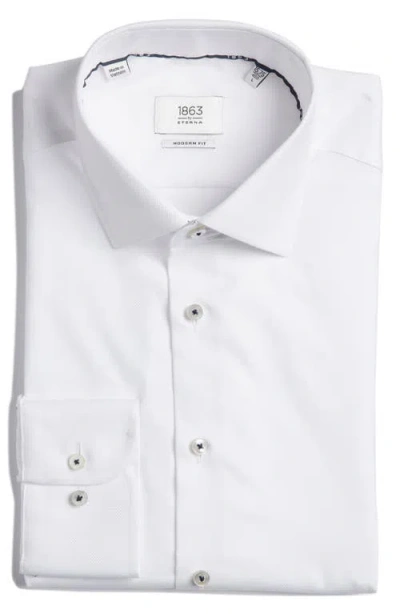 1863 By Eterna Modern Fit Solid Non-iron Cotton Oxford Cloth Dress Shirt In White