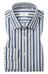 1863 By Eterna Modern Fit Stripe Non-iron Cotton Twill Dress Shirt In Multi