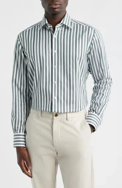 1863 By Eterna Modern Fit Stripe Non-iron Cotton Twill Dress Shirt In Animal Print