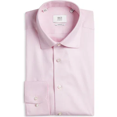 1863 By Eterna Royal Twill Slim Fit Solid Non-iron Cotton Dress Shirt In Pink
