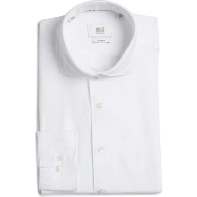 1863 By Eterna Slim Fit Cotton & Linen Dress Shirt In White