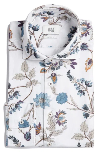 1863 By Eterna Soft Luxury Modern Fit Print Non-iron Dress Shirt In Multi