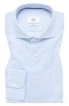 1863 By Eterna Stripe Non-iron Cotton Twill Dress Shirt In Blue