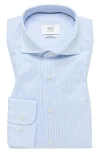 1863 By Eterna Stripe Non-iron Cotton Twill Dress Shirt In Blue