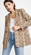 Anine Bing Madeleine Snakeskin-print Blazer In Python