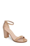 Stuart Weitzman Nearlynude Patent-leather Sandals In Bambina Beige Nappa Leather