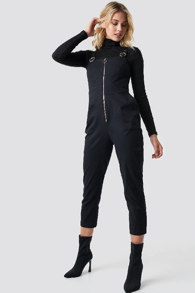 Anna Nooshin X Na-kd Front Zip Detailed Jumpsuit Black