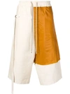 RICK OWENS DRKSHDW PATCHWORK DETAIL CROPPED TROUSERS