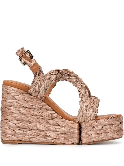Clergerie Ally Wedge Sandals In Brown