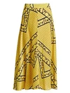 GANNI Silk-Blend Print Skirt