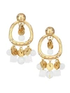 AKOLA Vila Phoebe White Gemstone & Goldtone Front-Facing Hoop Earrings