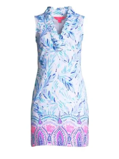 Lilly Pulitzer Tisbury Printed Shift Dress In Resort White Flock Together Engineered Knit Dress