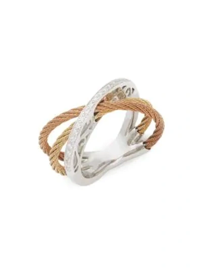 Alor 18k Gold, Stainless Steel & Diamond Ring