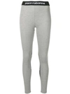 Rabanne Logo-trim Leggings In Grey