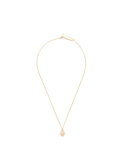 Coup De Coeur Stone Disc Necklace In Gold