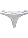 Calvin Klein Underwear Branded Waistband Thongs - Grey In Grey