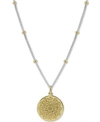 ARGENTO VIVO TWO-TONE FLOWER ETCHED 18" PENDANT NECKLACE IN STERLING SILVER & GOLD-PLATED STERLING SILVER