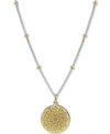 Argento Vivo Two-tone Flower Etched 18" Pendant Necklace In Sterling Silver & Gold-plated Sterling Silver In Gold/silver