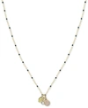 ARGENTO VIVO HAMSA HAND MULTI-CHARM BEADED PENDANT NECKLACE IN GOLD-PLATED STERLING SILVER, 16" + 2" EXTENDER