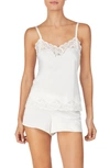 Ralph Lauren Lace Trim Short Pajamas In Ivory