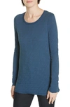 Atm Anthony Thomas Melillo Distressed Slub Cotton-jersey Top In Deep Ocean