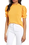 MOON RIVER PUFF SLEEVE KNIT TOP,MR4987