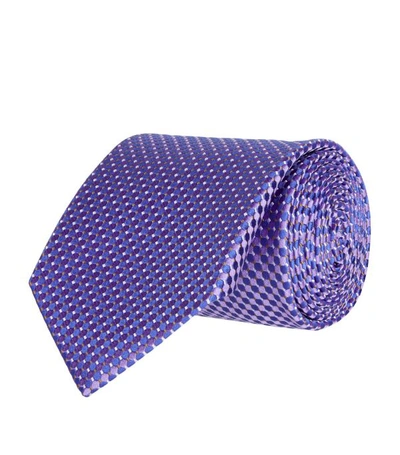 Eton Geometric Pattern Tie In Purple