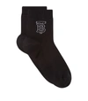 BURBERRY RIBBED LOGO ANKLE SOCKS,14858565