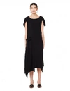 YOHJI YAMAMOTO YOHJI YAMAMOTO BLACK DRAPED SLEEVELESS DRESS,NH-D07-220