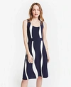 ANN TAYLOR WAVY STRIPES KNIT FLARE DRESS,498339