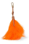 LOEWE FEATHER-TRIMMED LEATHER BAG CHARM