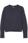 BRUNELLO CUCINELLI SEQUIN-EMBELLISHED CABLE-KNIT CASHMERE AND SILK-BLEND SWEATER