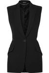 ALEXANDER MCQUEEN LACE-TRIMMED CREPE waistcoat