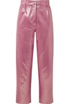 BLAZÉ MILANO GEORGINA BRANDOLINI D'ADDA DIVA ROYAL STRIPED LAMÉ TAPERED PANTS