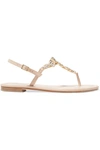 MUSA CRYSTAL-EMBELLISHED TEXTURED-LEATHER SANDALS