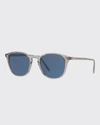 Oliver Peoples Forman L.a. 51mm Polarized Round Sunglasses In Gray/dark Blue