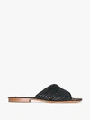 Carrie Forbes Woven Raffia Flat Slide Sandals In Black